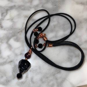 Crystal skull necklace